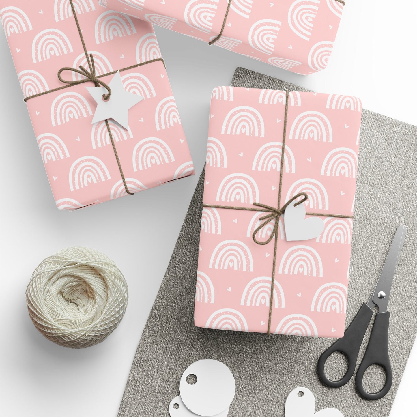 Pastel Pink Rainbows Wrapping Paper