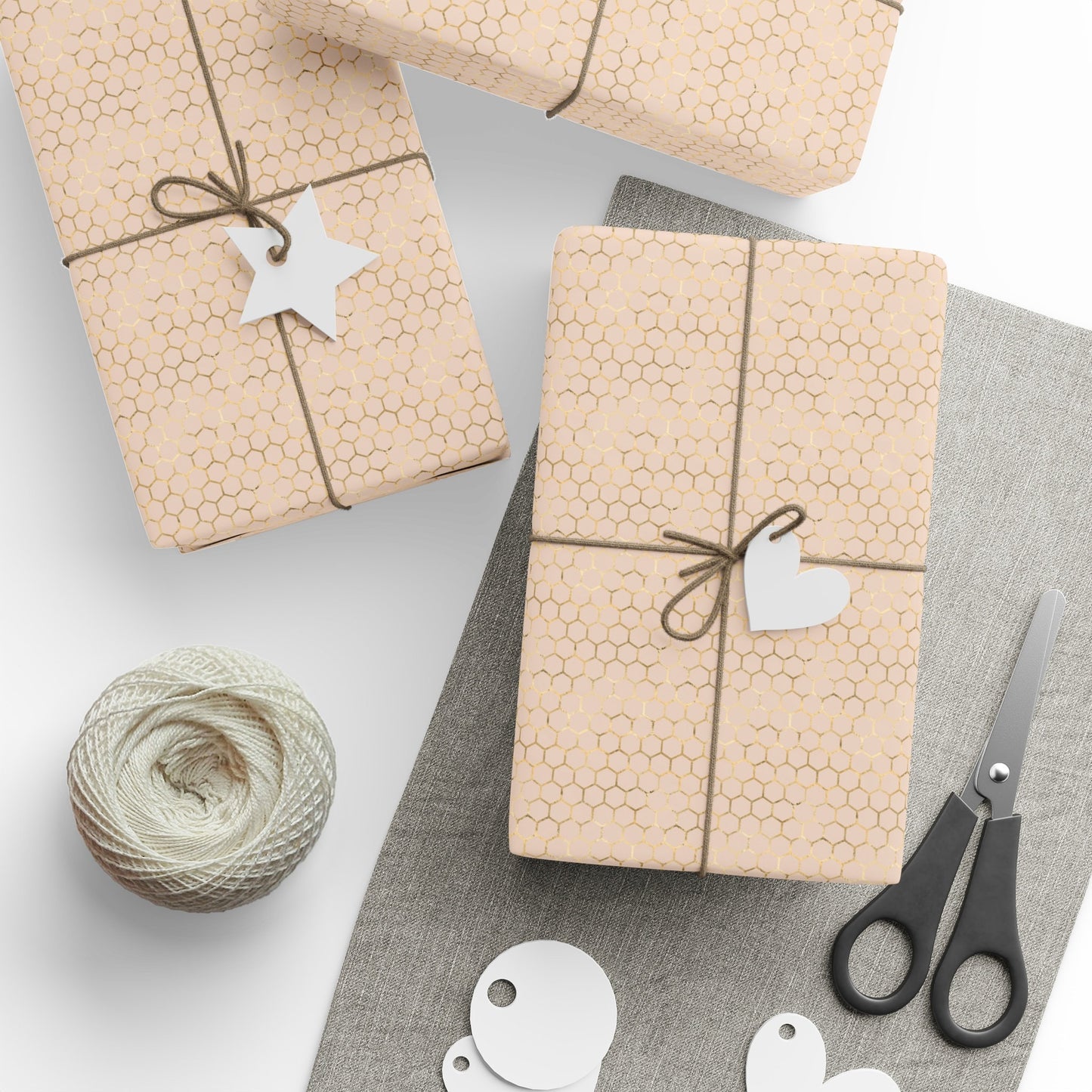 Gold Honeycomb Wrapping Paper
