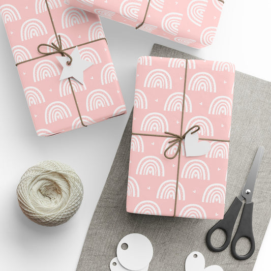 Pastel Pink Rainbows Wrapping Paper