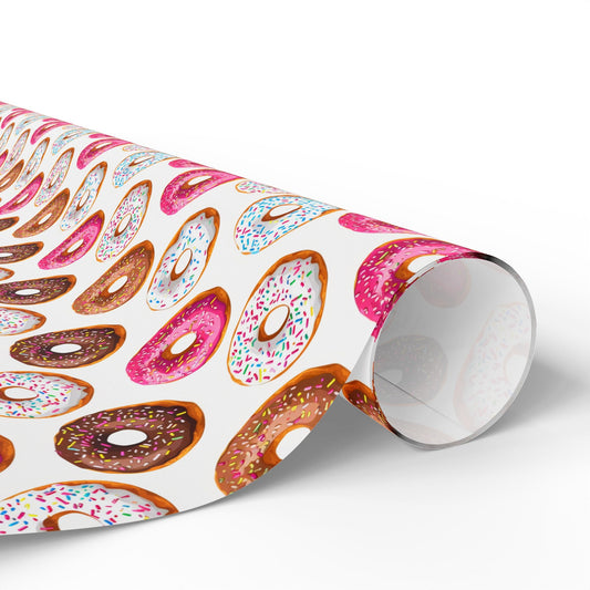 Donut Wrapping Paper Cute Giftwrap Pastel Sweet Gift Wrap Donut Gift Wrap