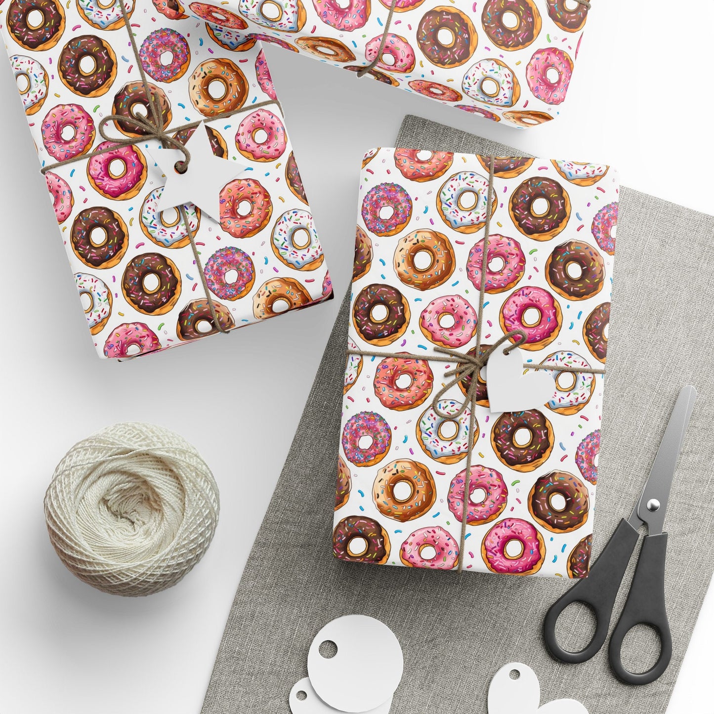 Donut Wrapping Paper Cute Giftwrap Pastel illustrated Gift Wrap Donut Gift Wrap