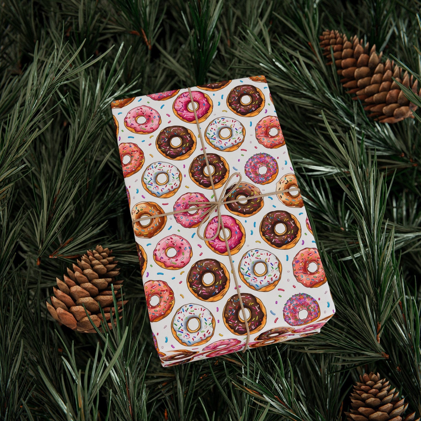 Donut Wrapping Paper Cute Giftwrap Pastel illustrated Gift Wrap Donut Gift Wrap