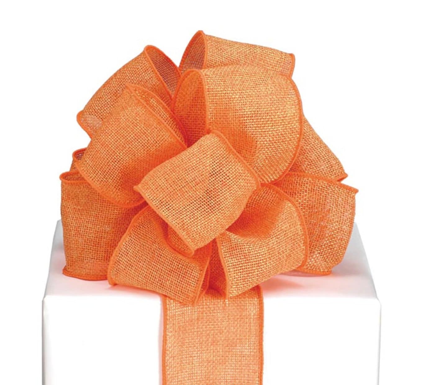 Orange Burlap Ribbon - 2.5" Wide x 10 Yards #40 Bow Ribbon