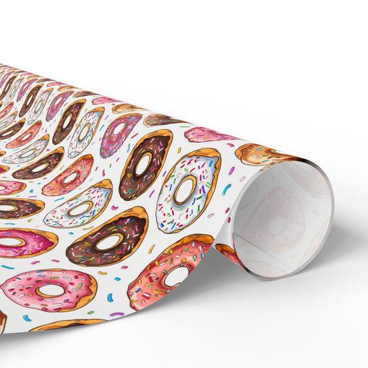 Donut Wrapping Paper Cute Giftwrap Pastel illustrated Gift Wrap Donut Gift Wrap