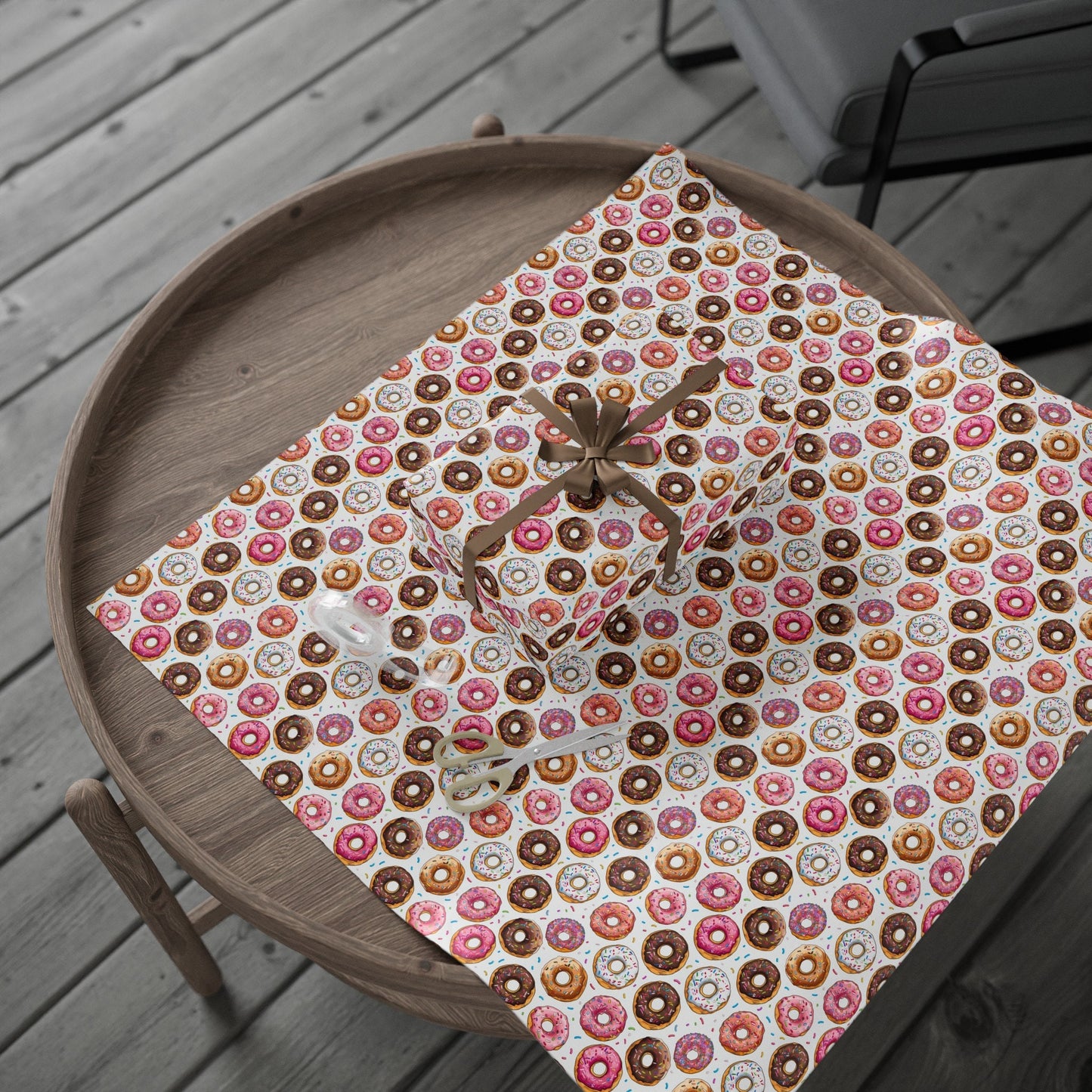 Donut Wrapping Paper Cute Giftwrap Pastel illustrated Gift Wrap Donut Gift Wrap