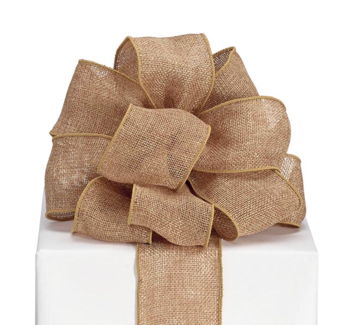 Wired Brown Burlap Ribbon - 2.5" Wide x 10 Yards #40 Bow Ribbon