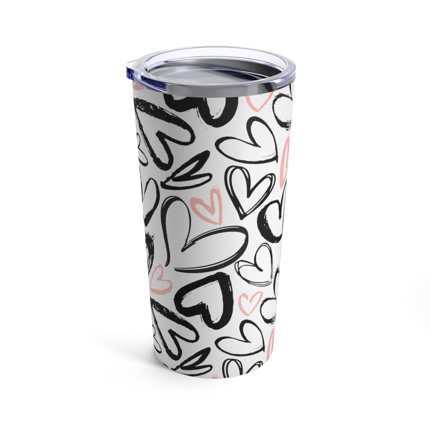 Heart Tumbler 20oz Valentine Tumbler Drawn Heart Tumbler