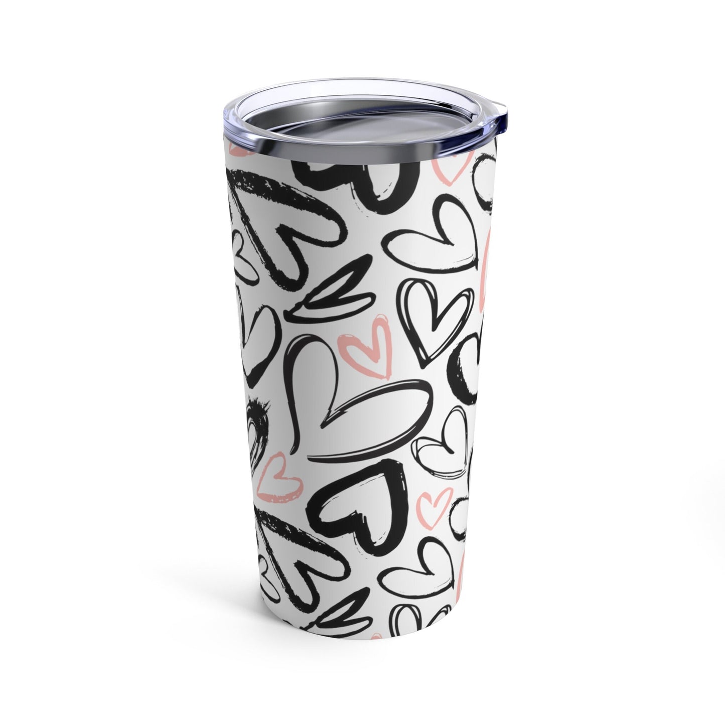 Heart Tumbler 20oz Valentine Tumbler Drawn Heart Tumbler