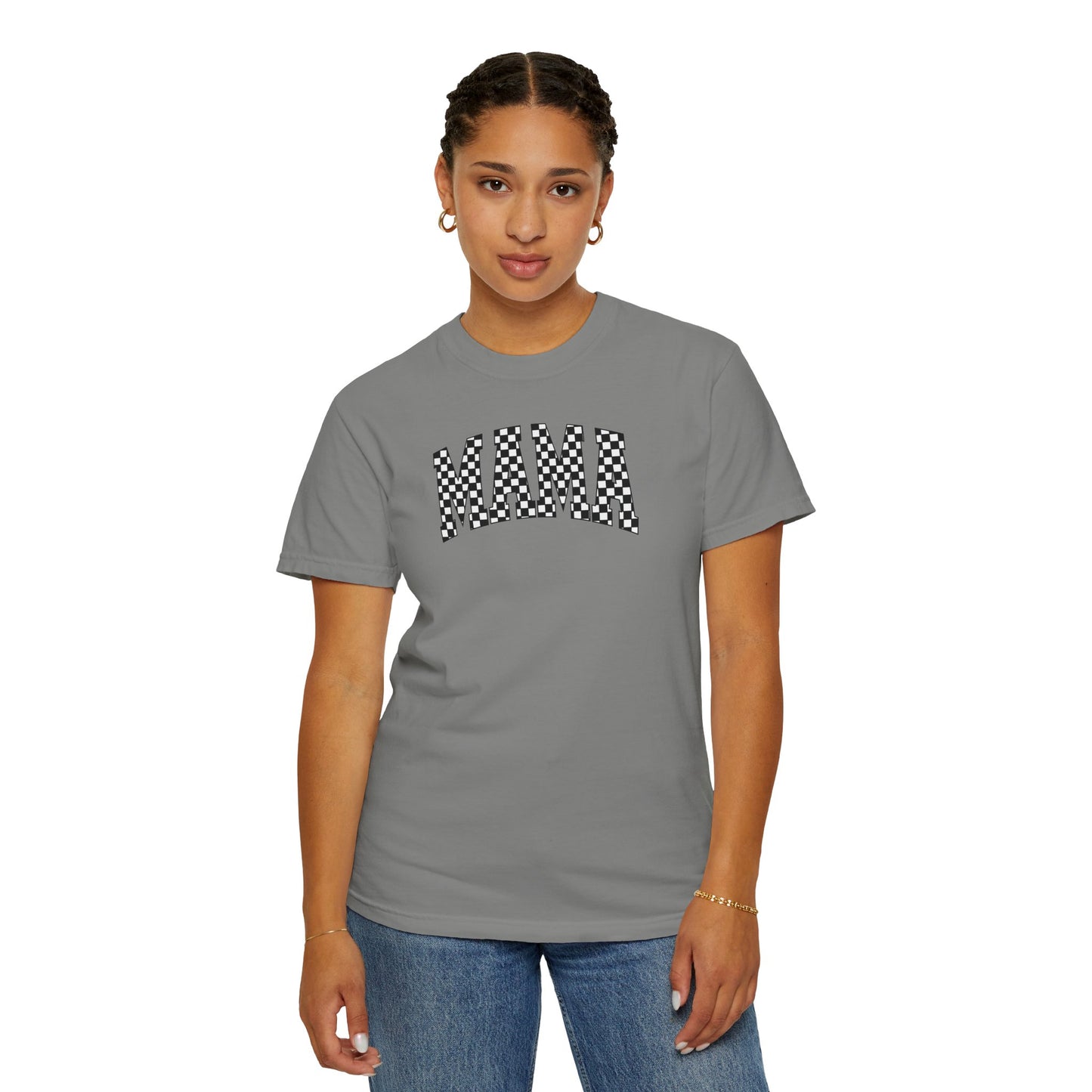 Checkered Mama Unisex T-shirt, Mother's Day Gift, Mom Life Shirt, Family Plaid Tee, Birthday Present for Mom, Gender-Neutral Shirt