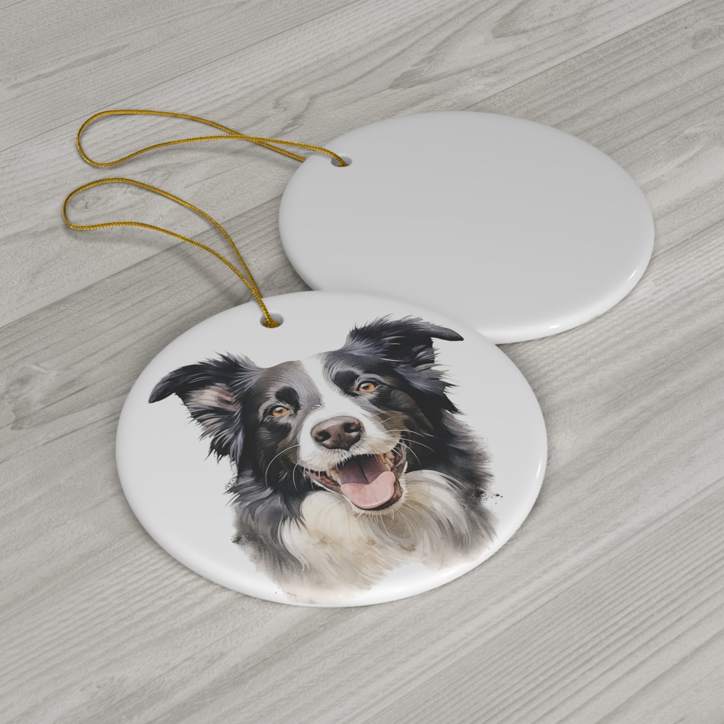 Border Collie Ceramic Ornament Christmas Gift