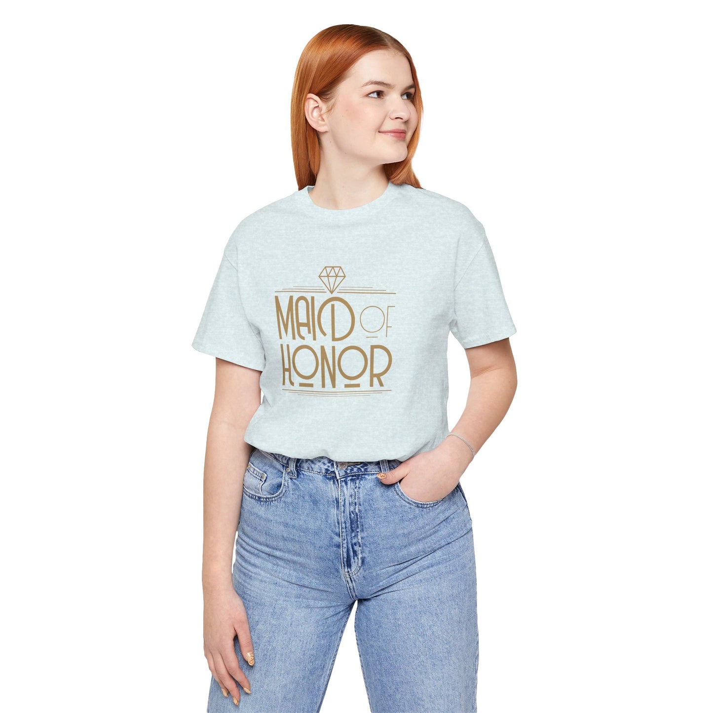 Maid of Honor Art Deco Unisex Jersey Short Sleeve Tee Bachelorette Party Shirt