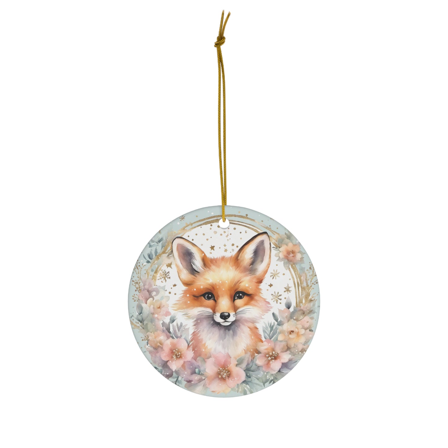 Fox Ceramic Ornament Christmas Gift Fox Christmas Ornament Fox Ornament Cute Fox Pastel Christmas Ornament