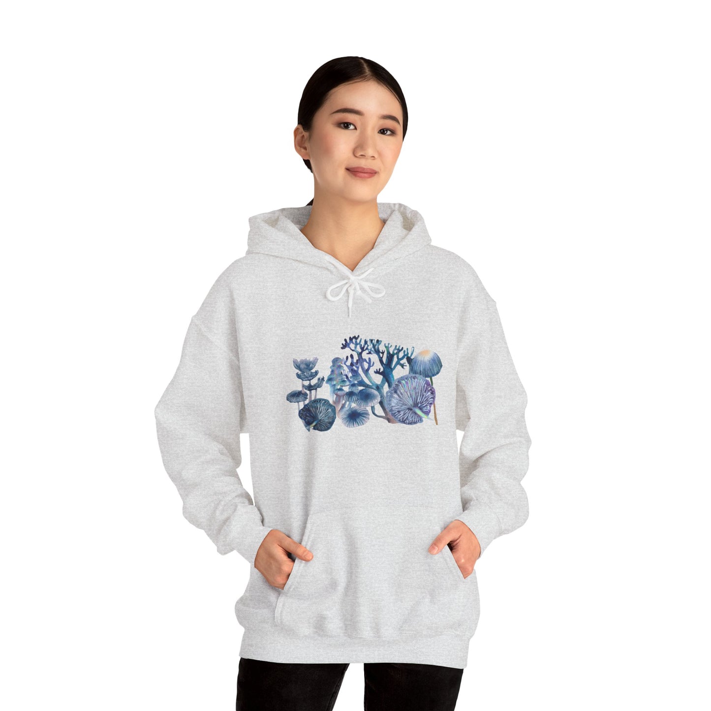 Blue Watercolor Mushroom Heavy Blend Sweatshirt