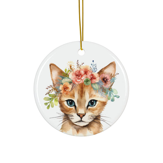 Chausie Cat Ceramic Ornament Christmas Gift