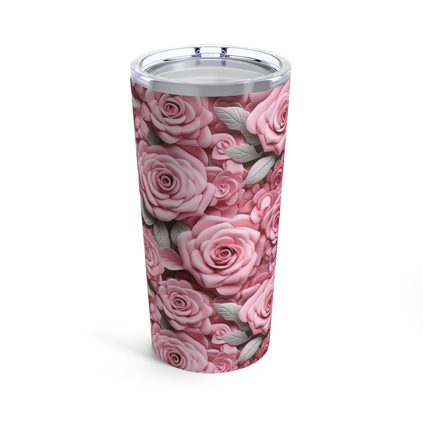 Pink 3D Rose Tumbler 20oz Flower Tumbler