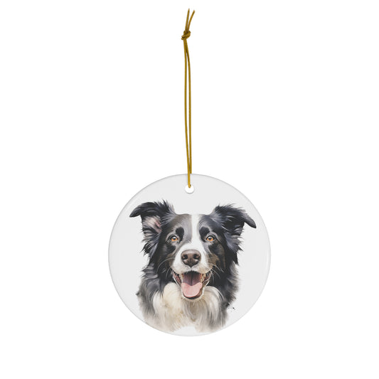 Border Collie Ceramic Ornament Christmas Gift