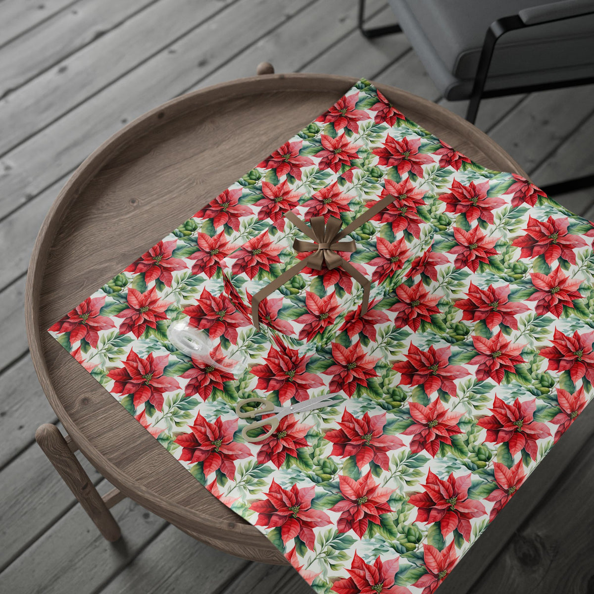 Poinsettia Floral Wrapping Paper