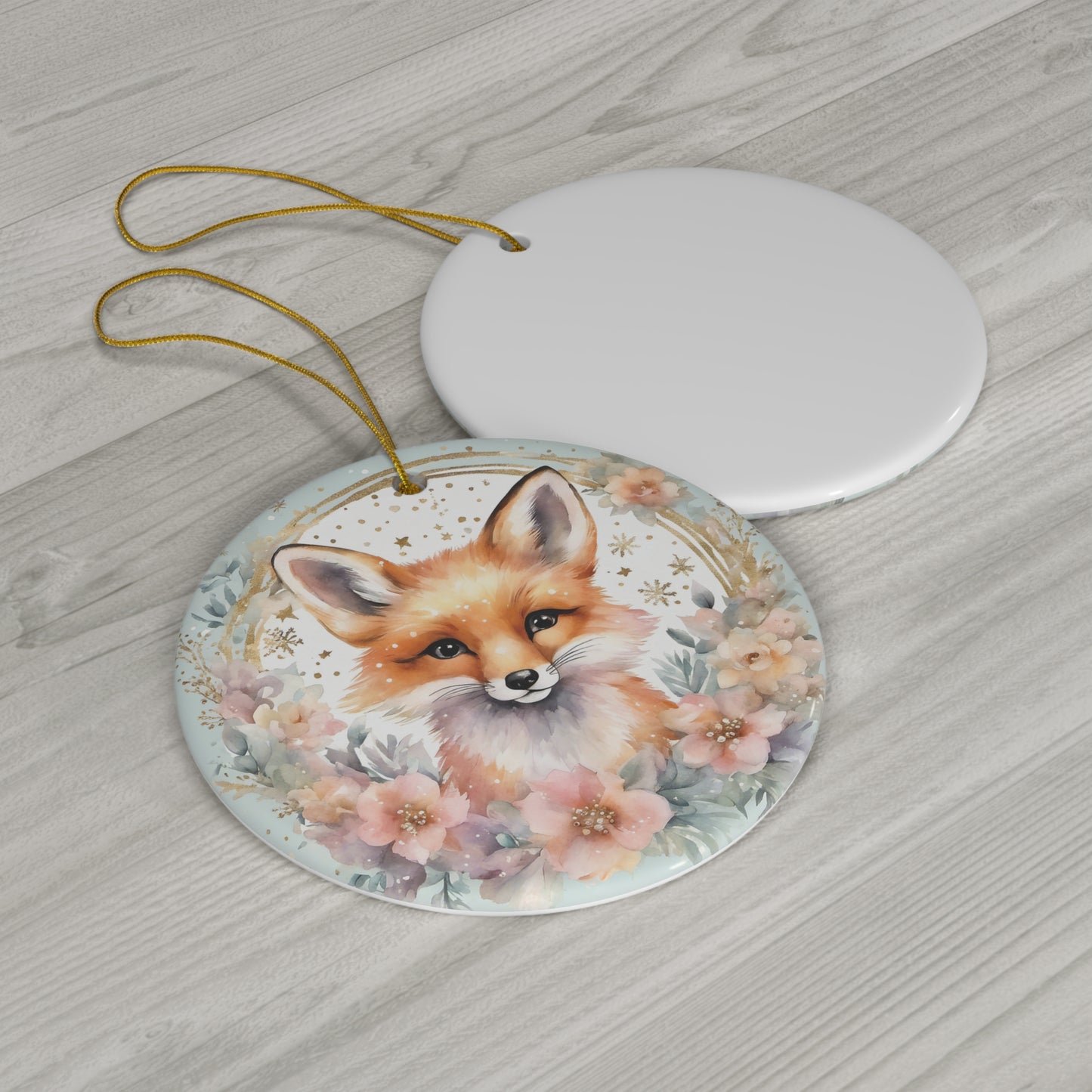 Fox Ceramic Ornament Christmas Gift Fox Christmas Ornament Fox Ornament Cute Fox Pastel Christmas Ornament