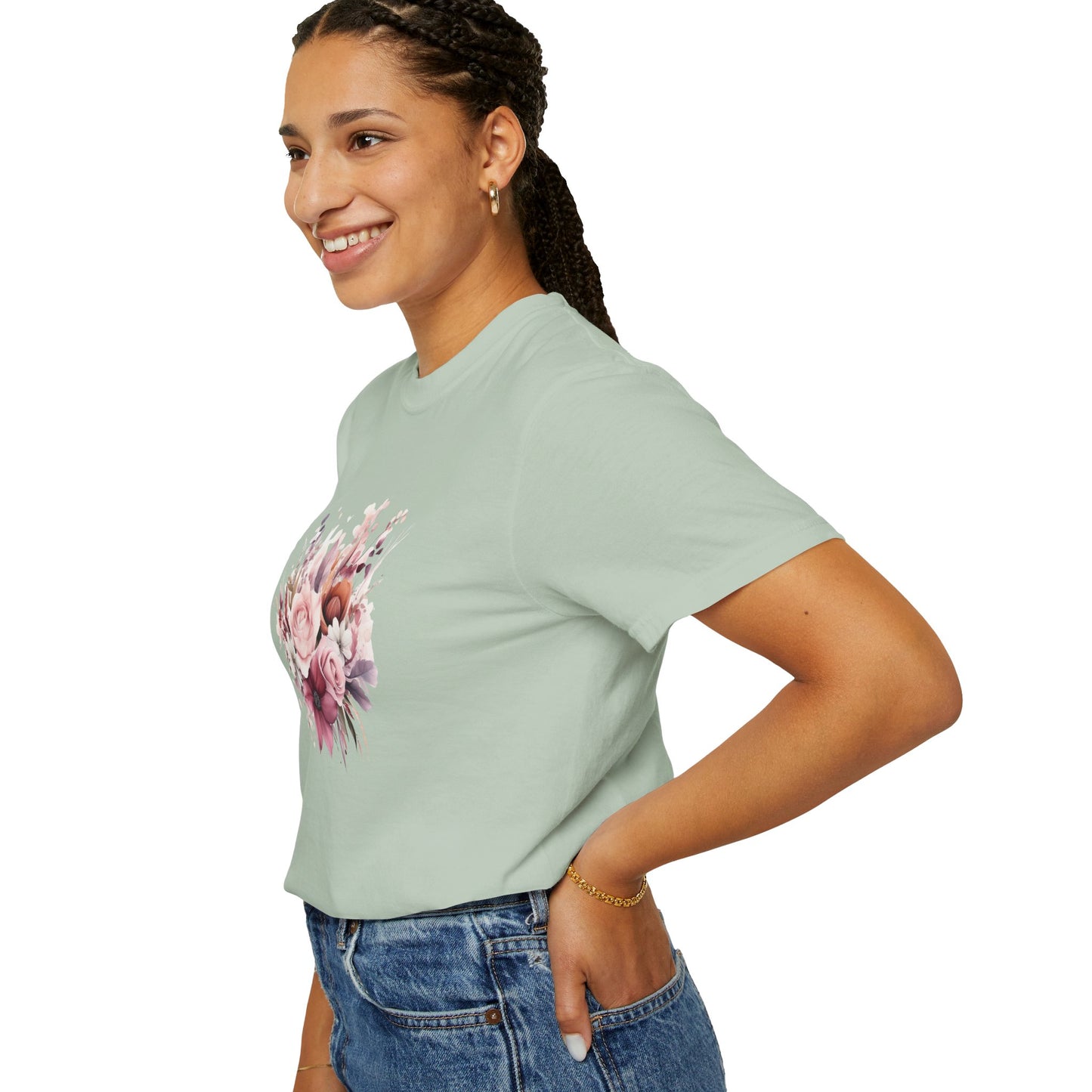 Watercolor Floral Bouquet T-shirt, Unisex Tee, Flower Print Shirt, Botanical Graphic Top, Gardening Gift, Spring Fashion