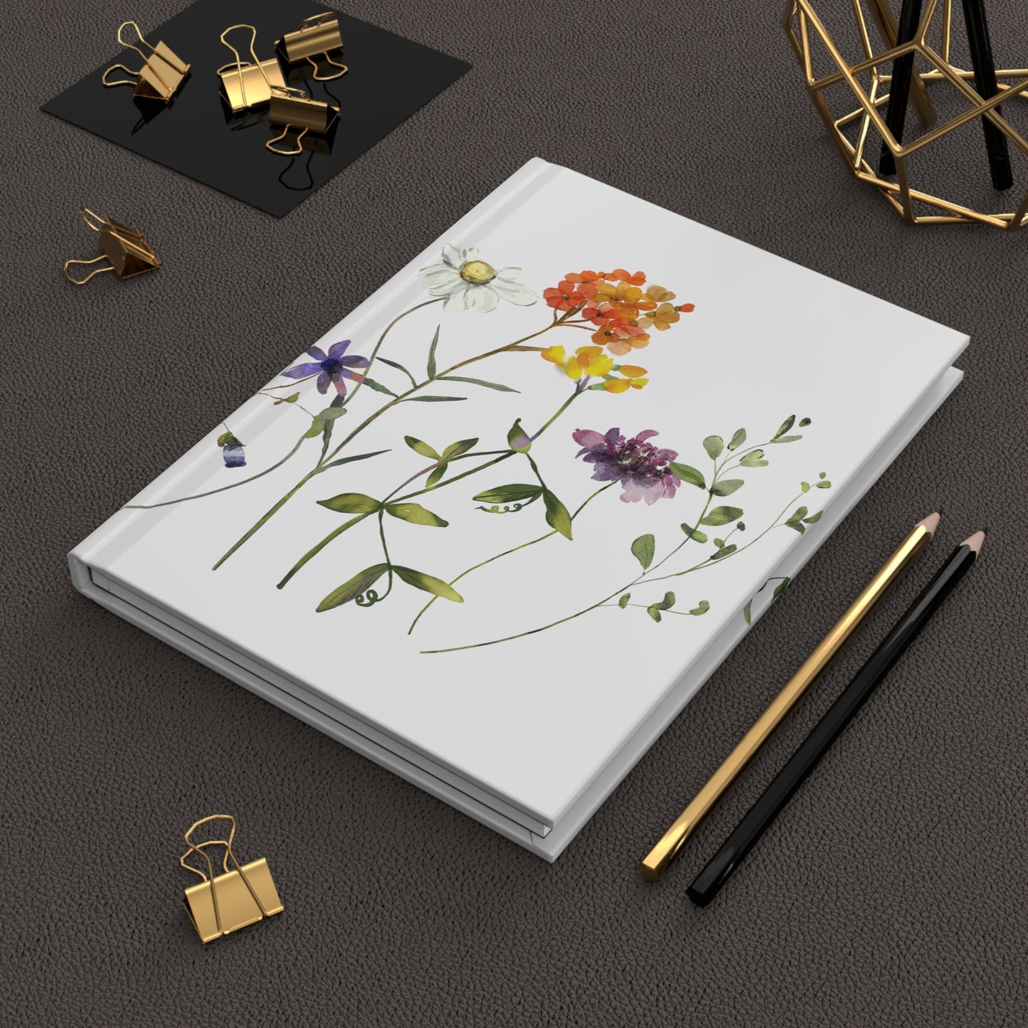 Floral Wildflower Hardcover Journal Matte Notebook