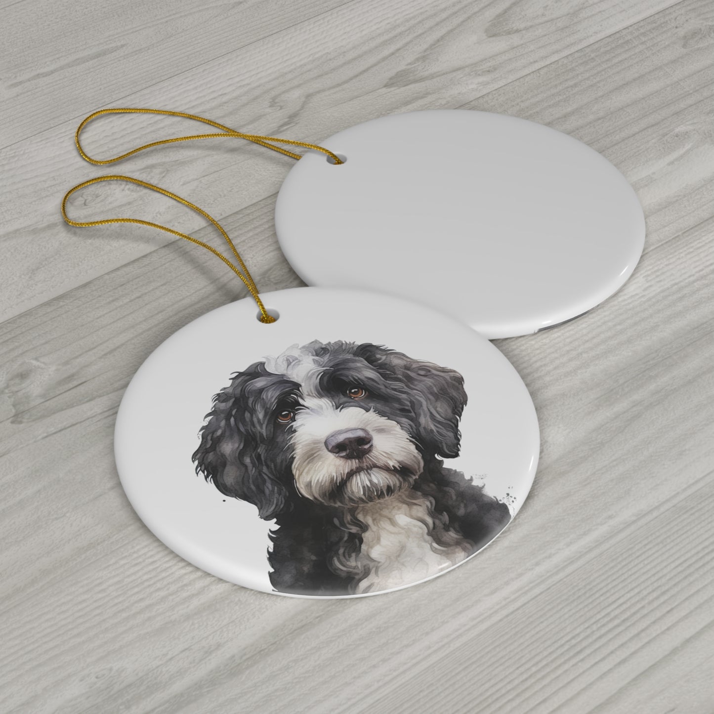 Portuguese Water Dog Ceramic Ornament