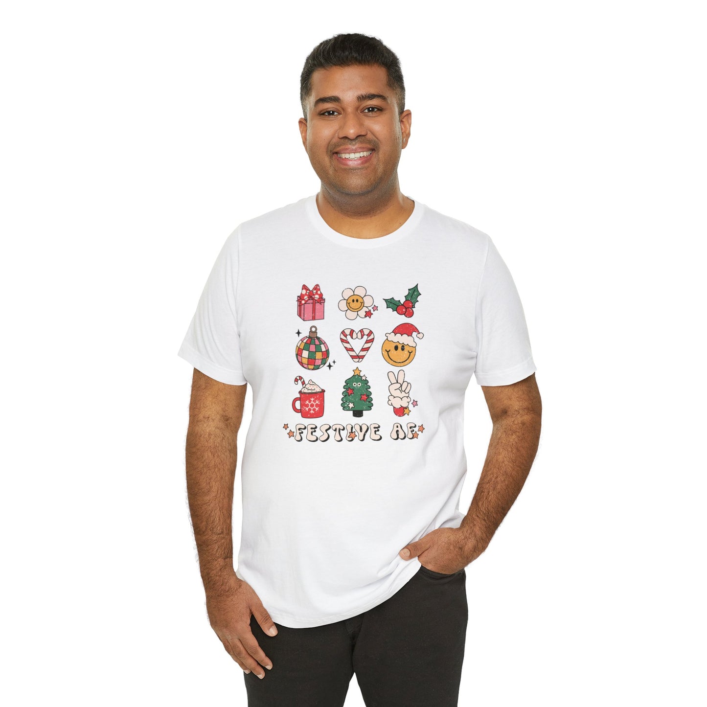 Christmas AF Retro Style Unisex Jersey Short Sleeve Tee