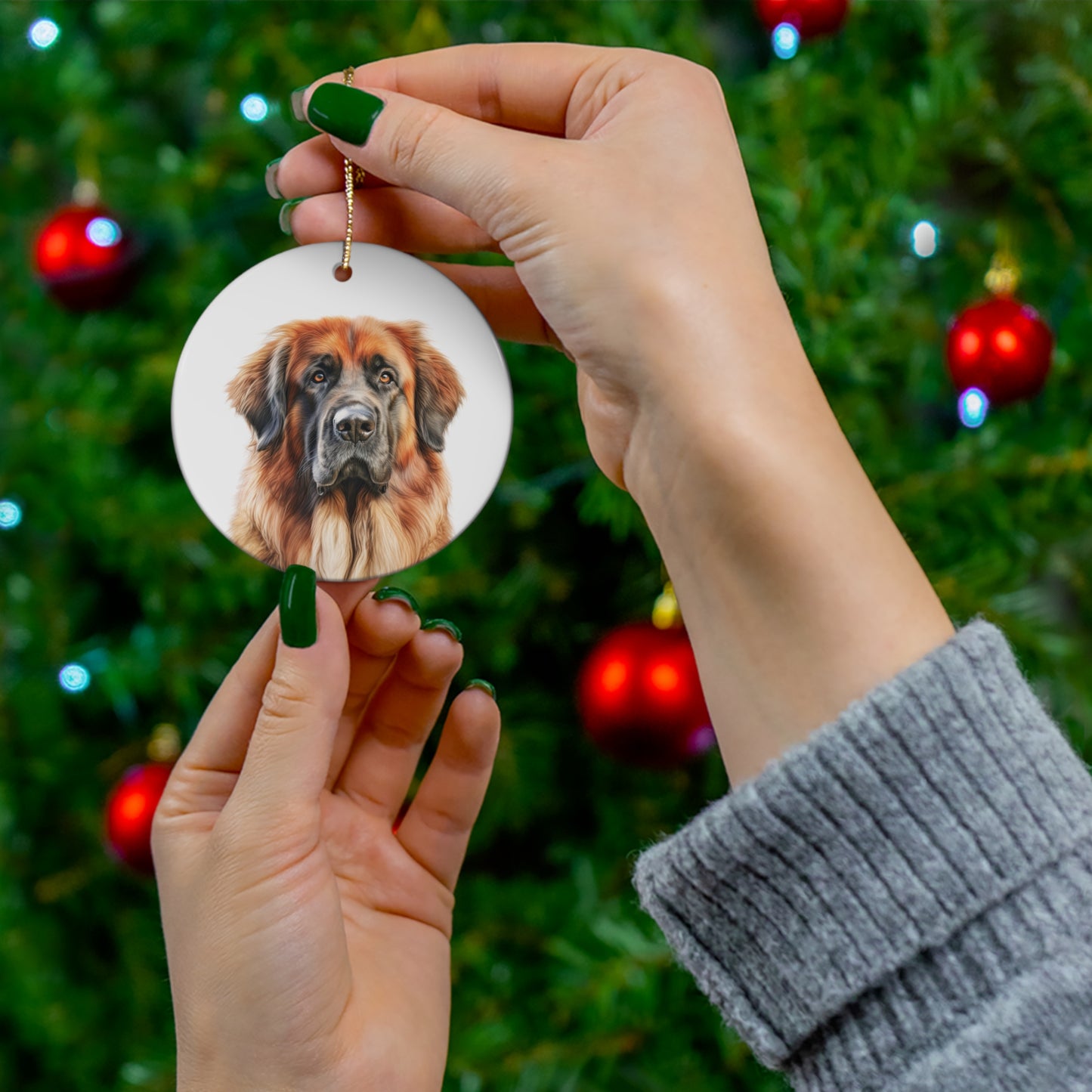 Leonberger Ceramic Ornament