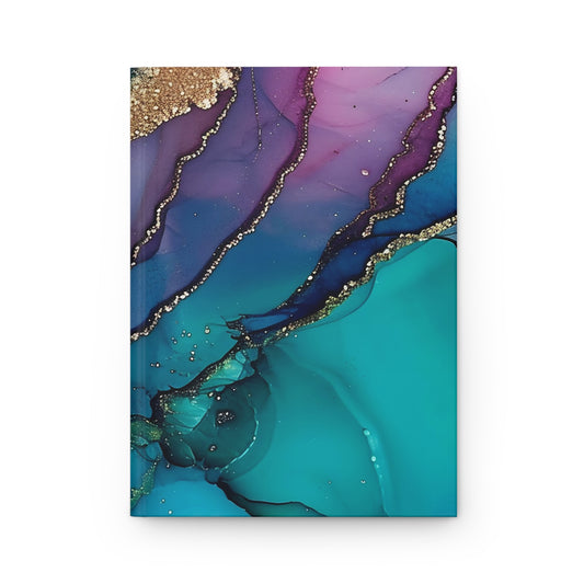 Teal Glitter Journal, Notebook for Writing, Beautiful Matte Cover, Glamorous Diary, Bullet Journal, Sketchbook, Gift for Writers, Hardcover