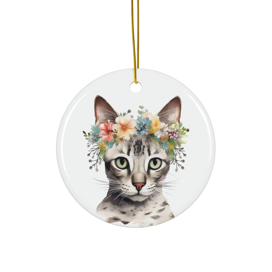 Egyptian Mau Cat Ceramic Ornament Christmas Gift