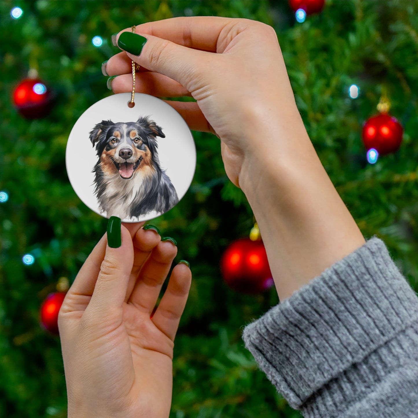 Australian Shepherd Ceramic Ornament