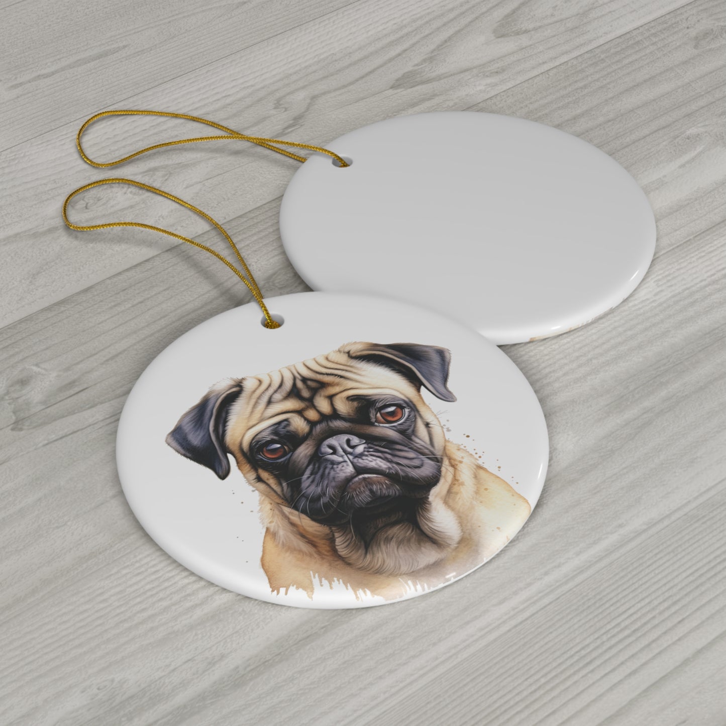 Pug Ceramic Ornament