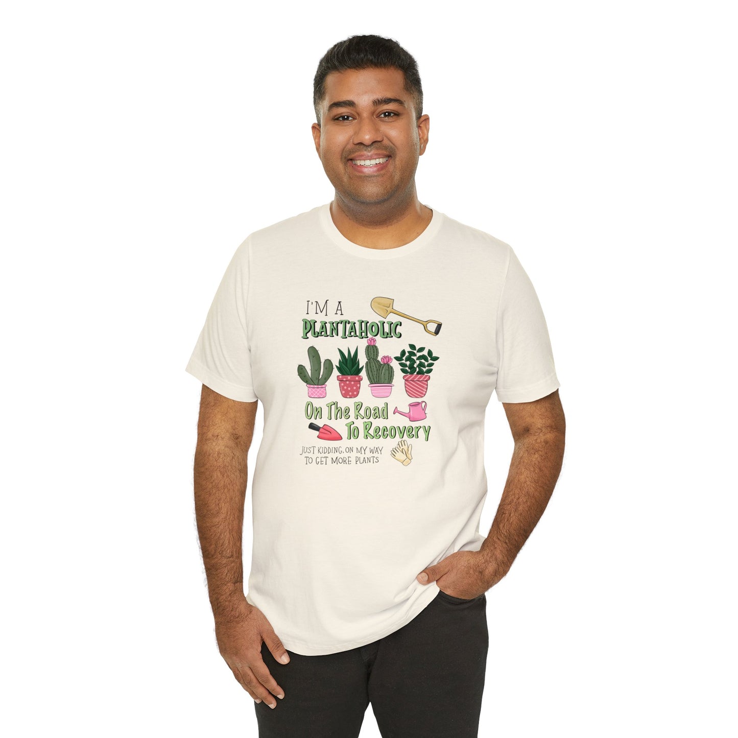 Plantaholic on the Road to Recovery Plant Shirt Unisex Jersey Short Sleeve Tee