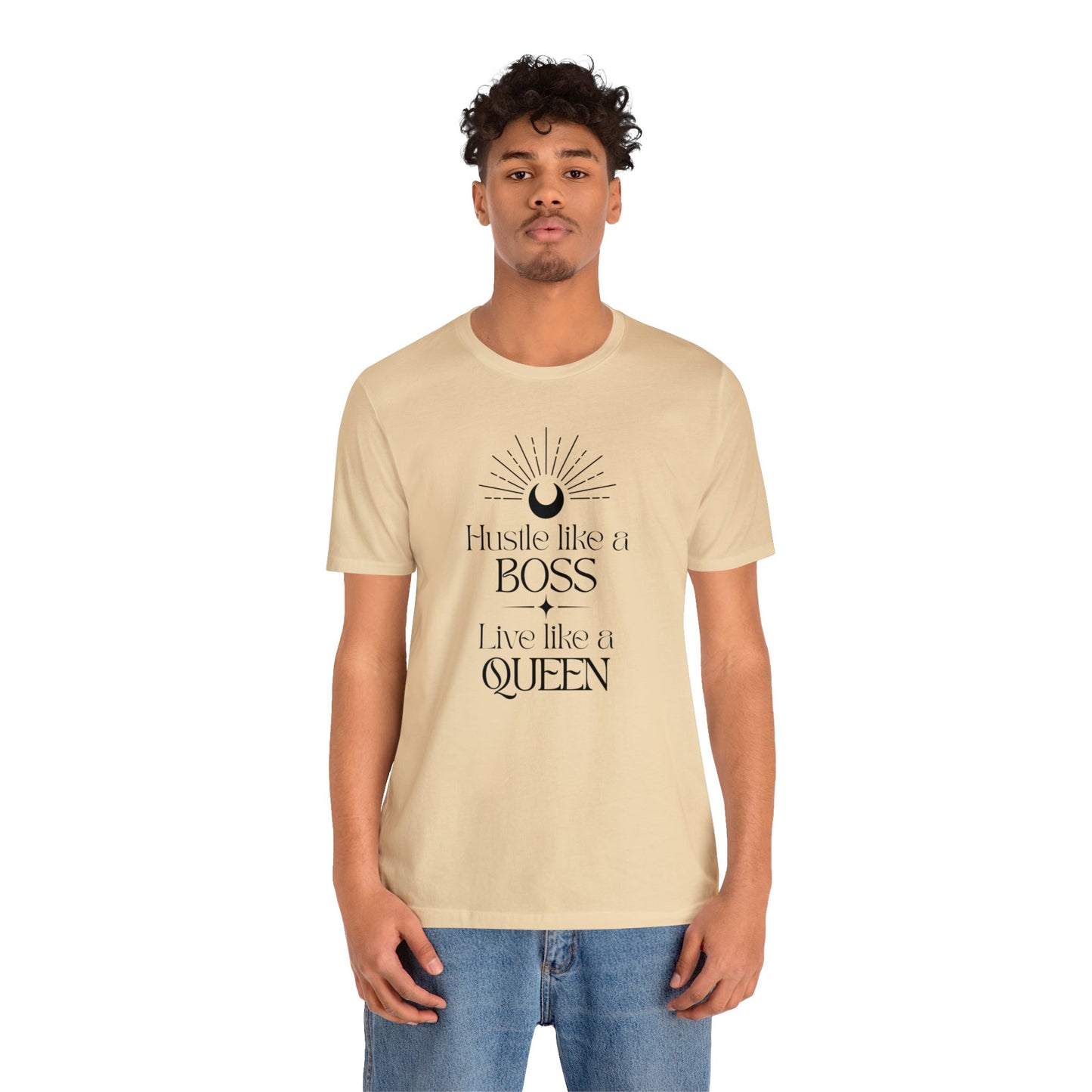 Hustle Like a Boss Live Like a Queen Unisex Jersey Short Sleeve Tee