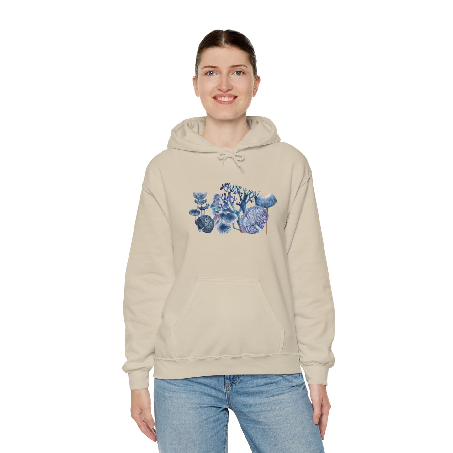 Blue Watercolor Mushroom Heavy Blend Sweatshirt