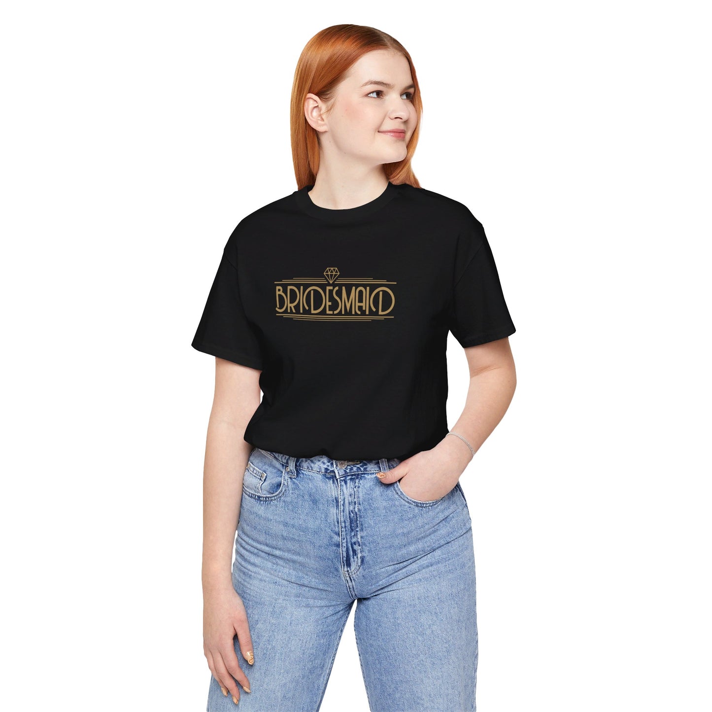 Bridesmaid Art Deco Unisex Jersey Short Sleeve Tee Bachelorette Party Shirt