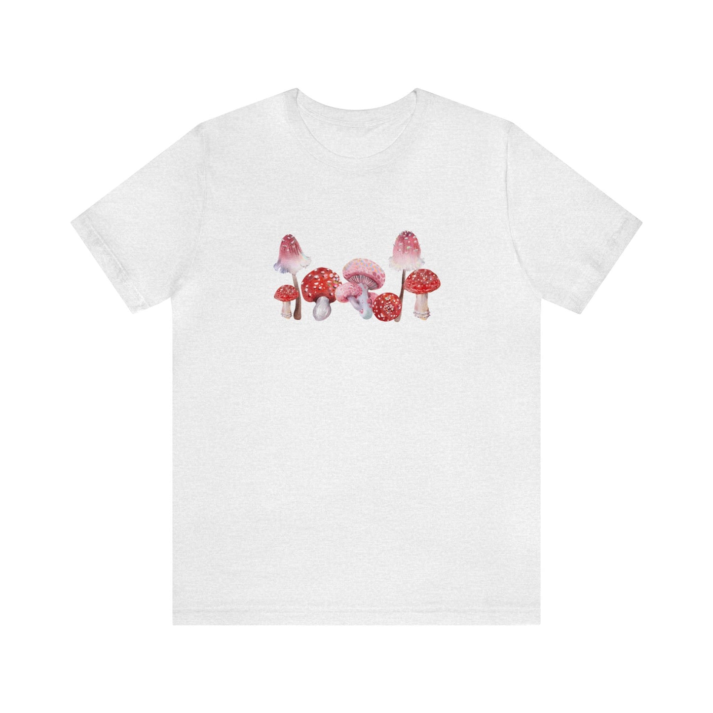 Unisex Red Watercolor Mushroom Jersey Short Sleeve Tee