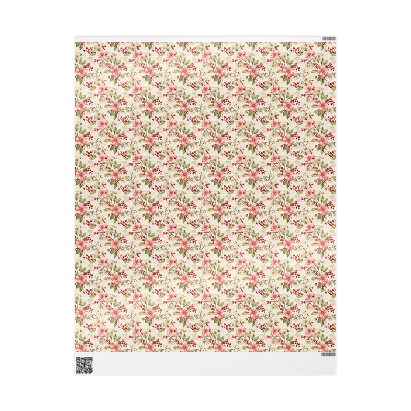 Christmas Pink Flower Gift Wrap