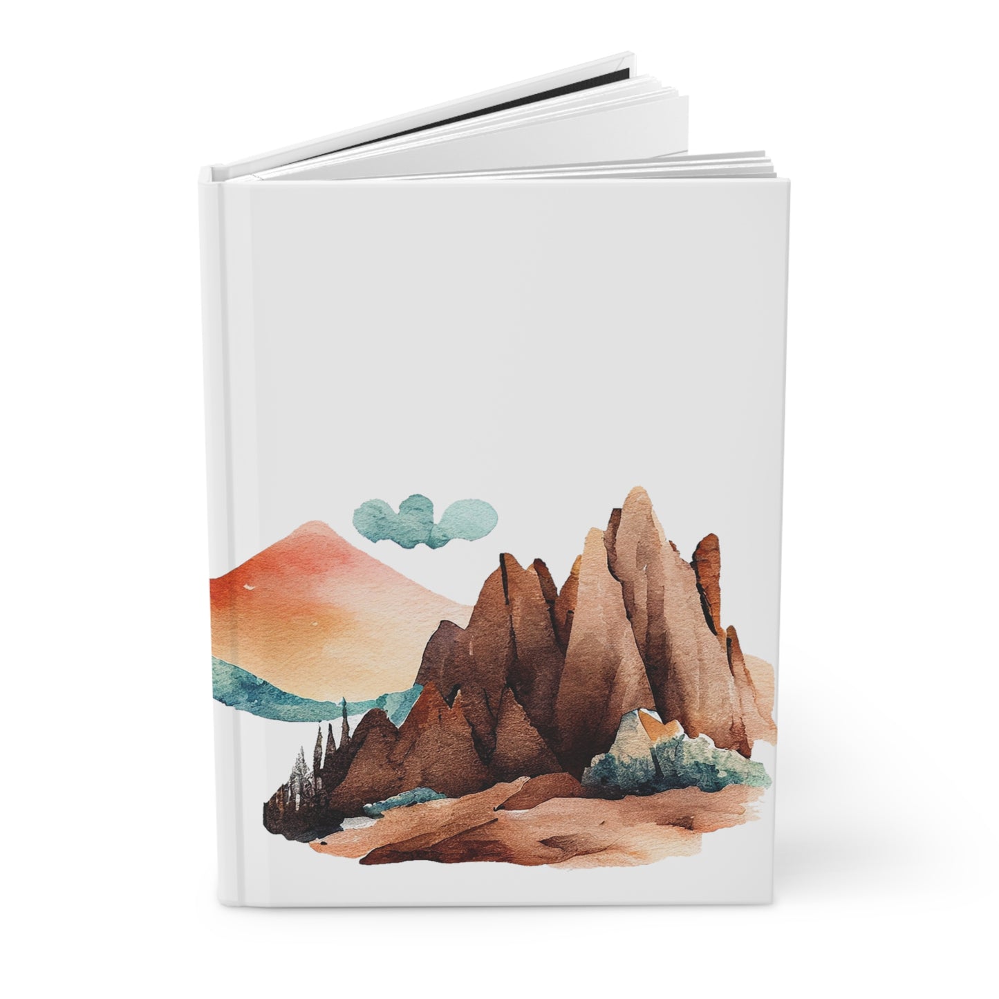 Watercolor Desert Mountain Hardcover Journal Matte Notebook