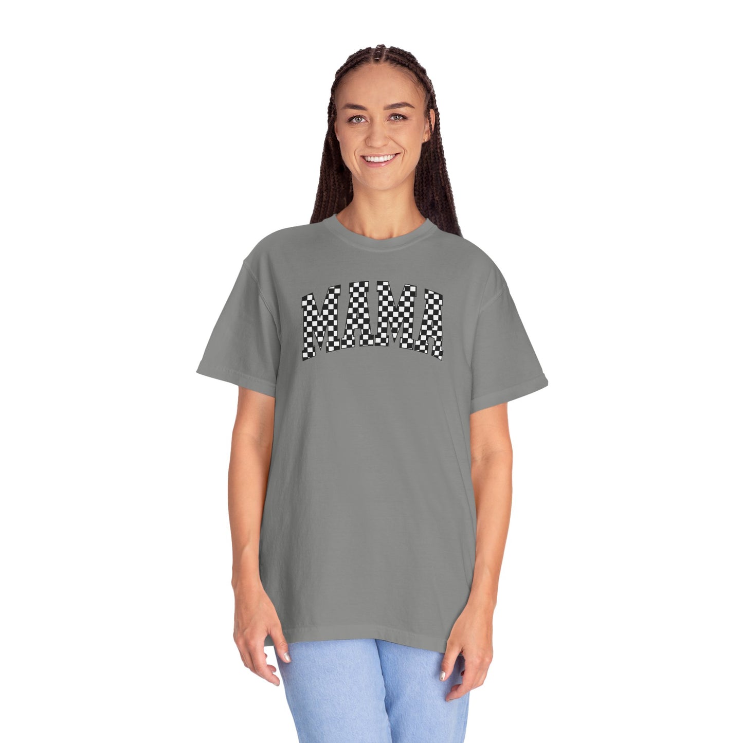 Checkered Mama Unisex T-shirt, Mother's Day Gift, Mom Life Shirt, Family Plaid Tee, Birthday Present for Mom, Gender-Neutral Shirt