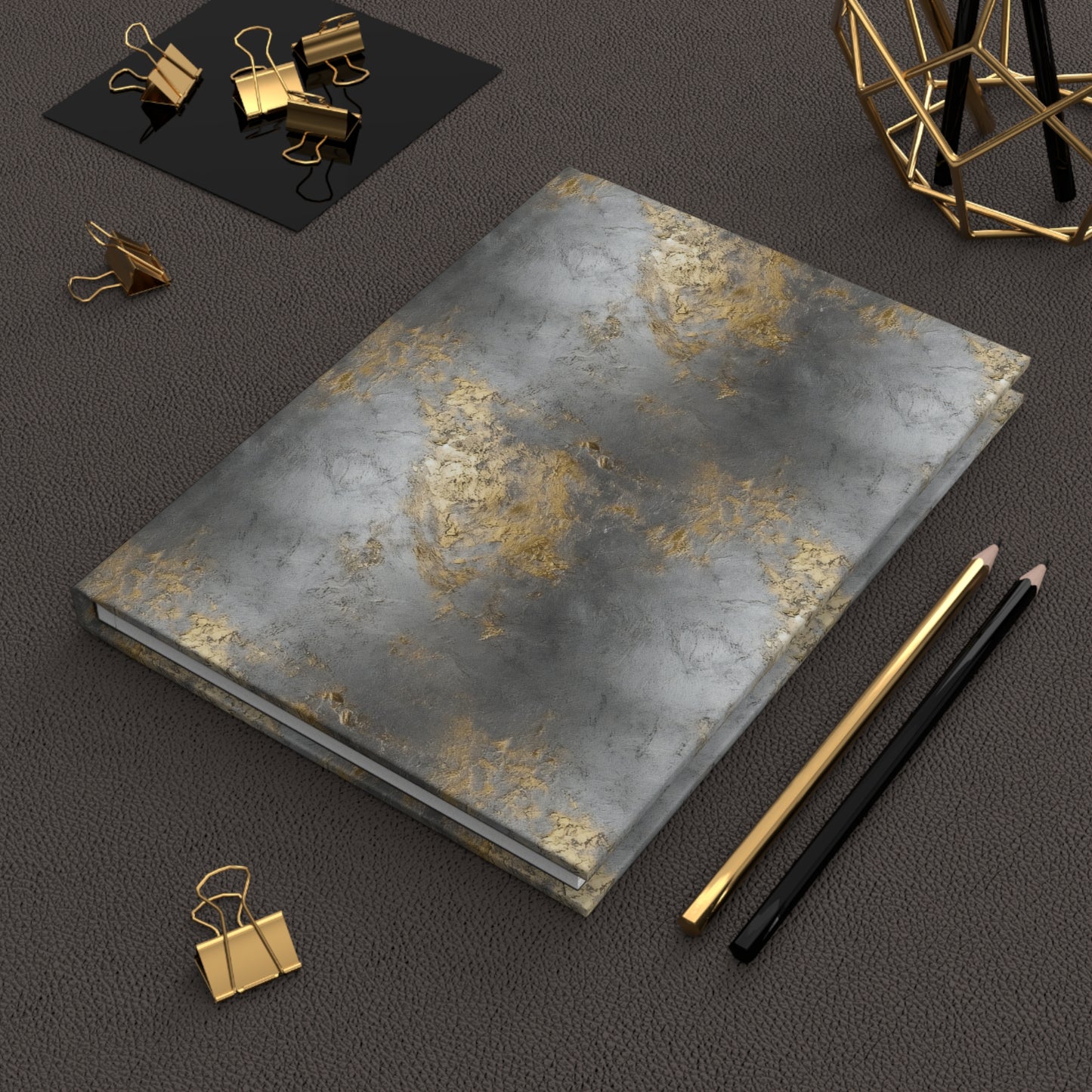 Trendy Metallic Silver and Gold Hardcover Journal