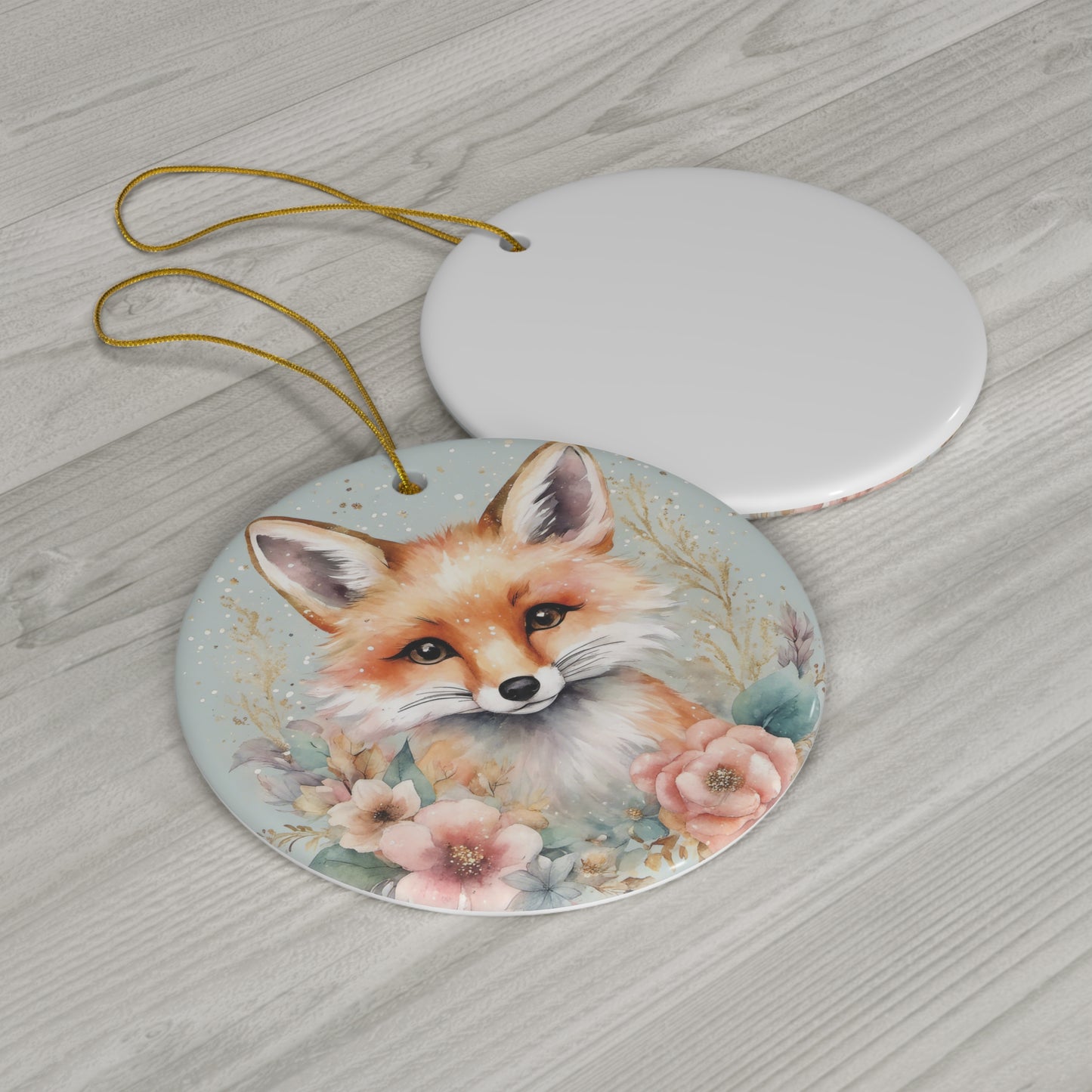 Fox Ceramic Ornament Christmas Gift Fox Christmas Ornament Fox Ornament Cute Fox Pastel Christmas Ornament