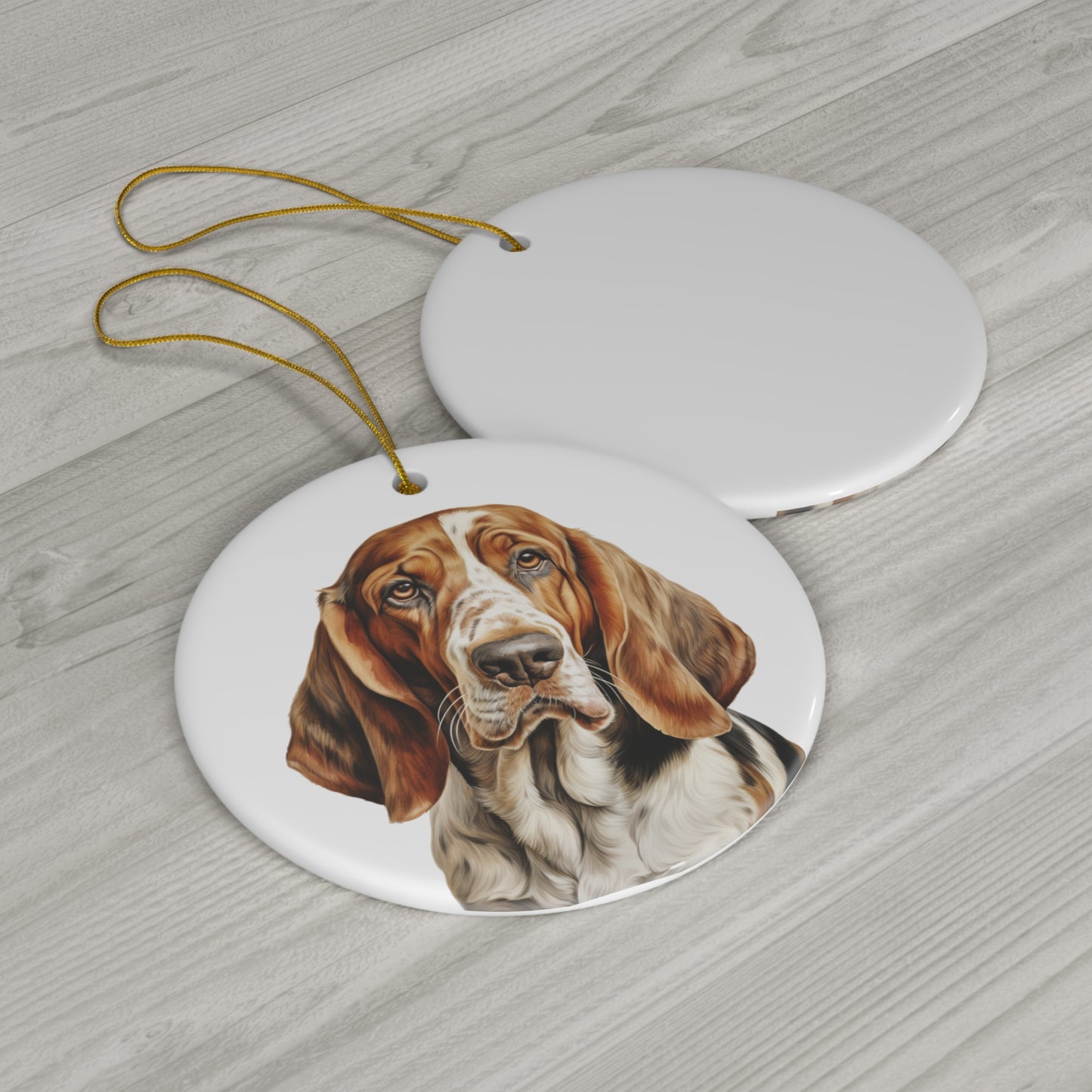 Bassett Hound Ceramic Ornament