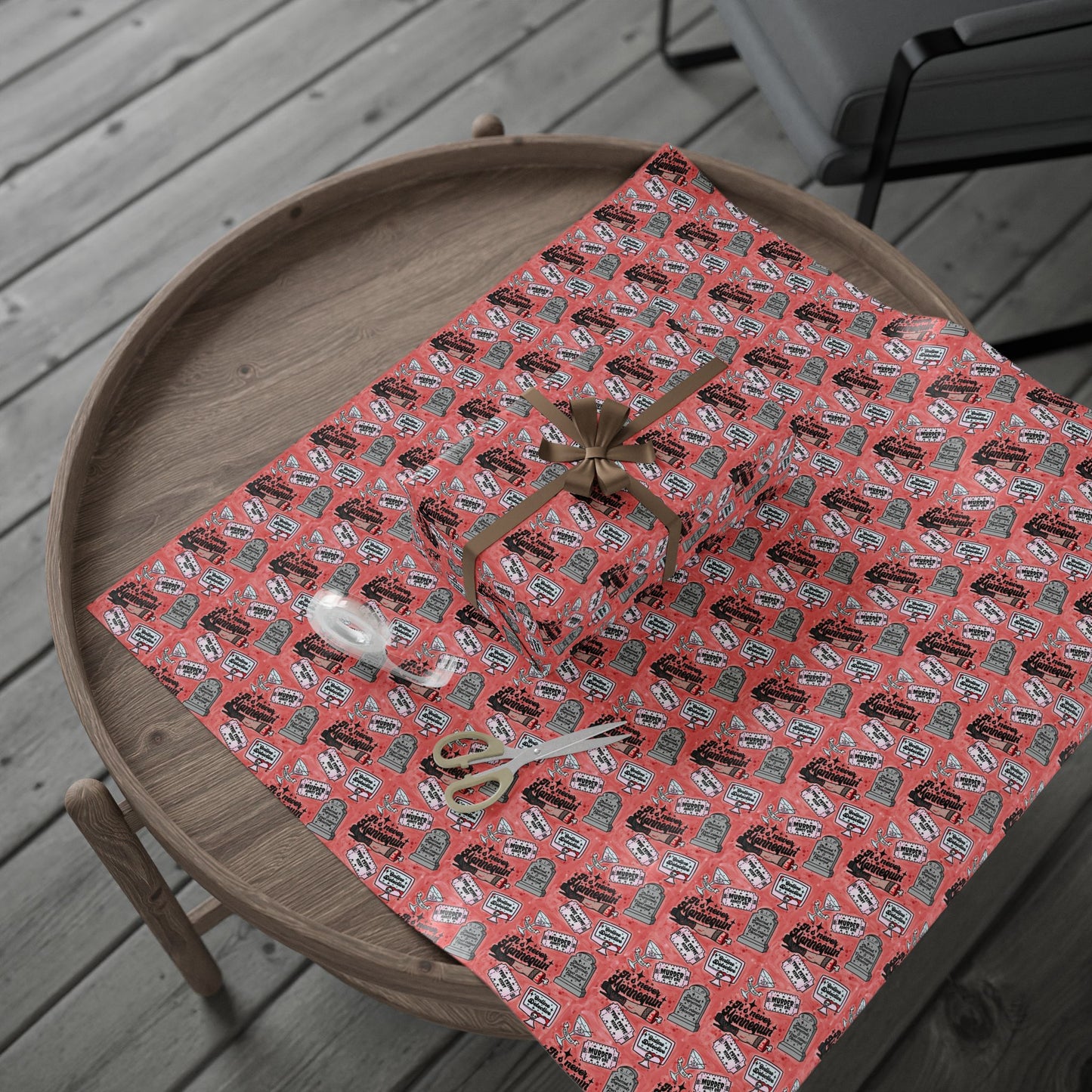 Wrapping Paper - Fun True Crime Hand Drawn Design