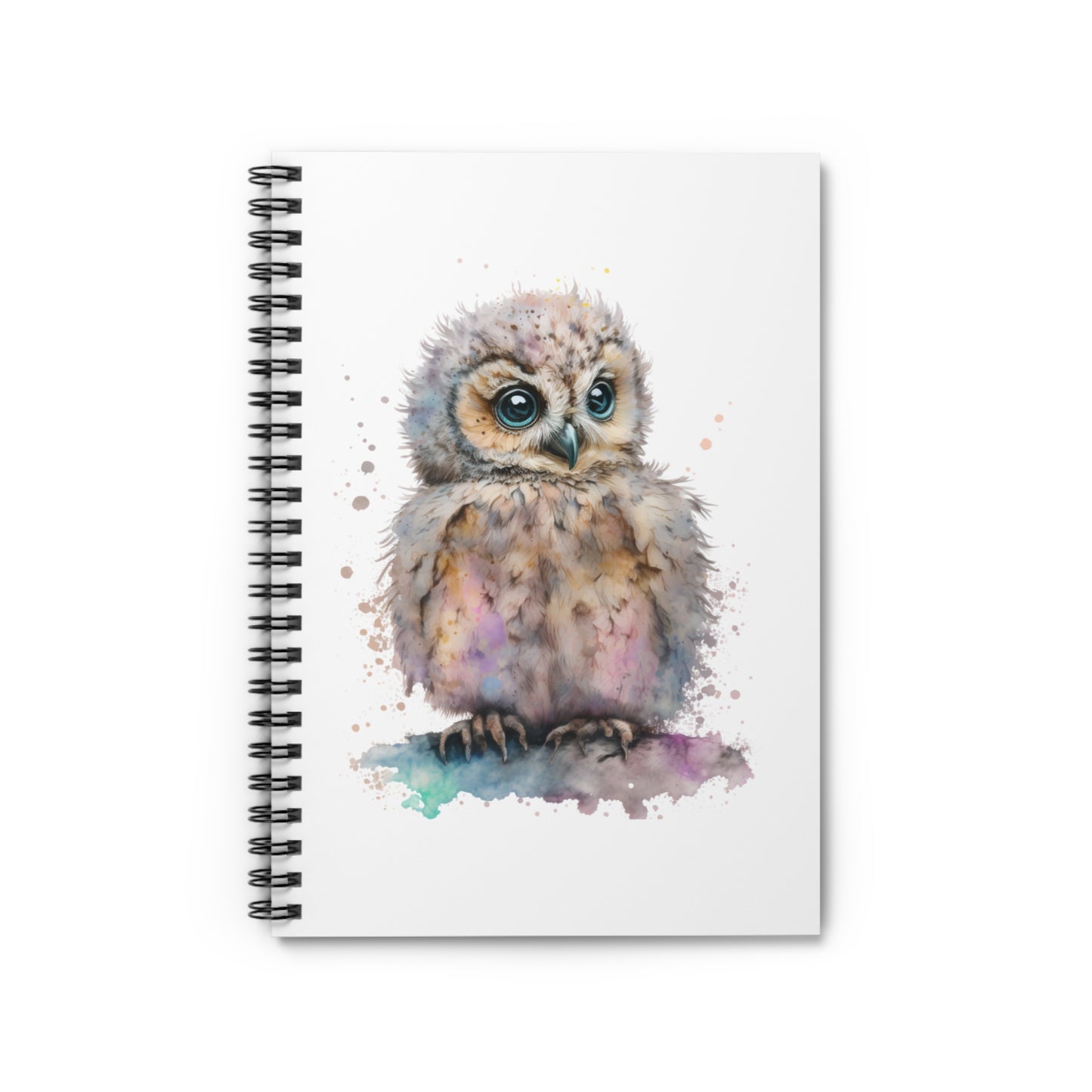 Watercolor Owlet Spiral Notebook - Ruled Line