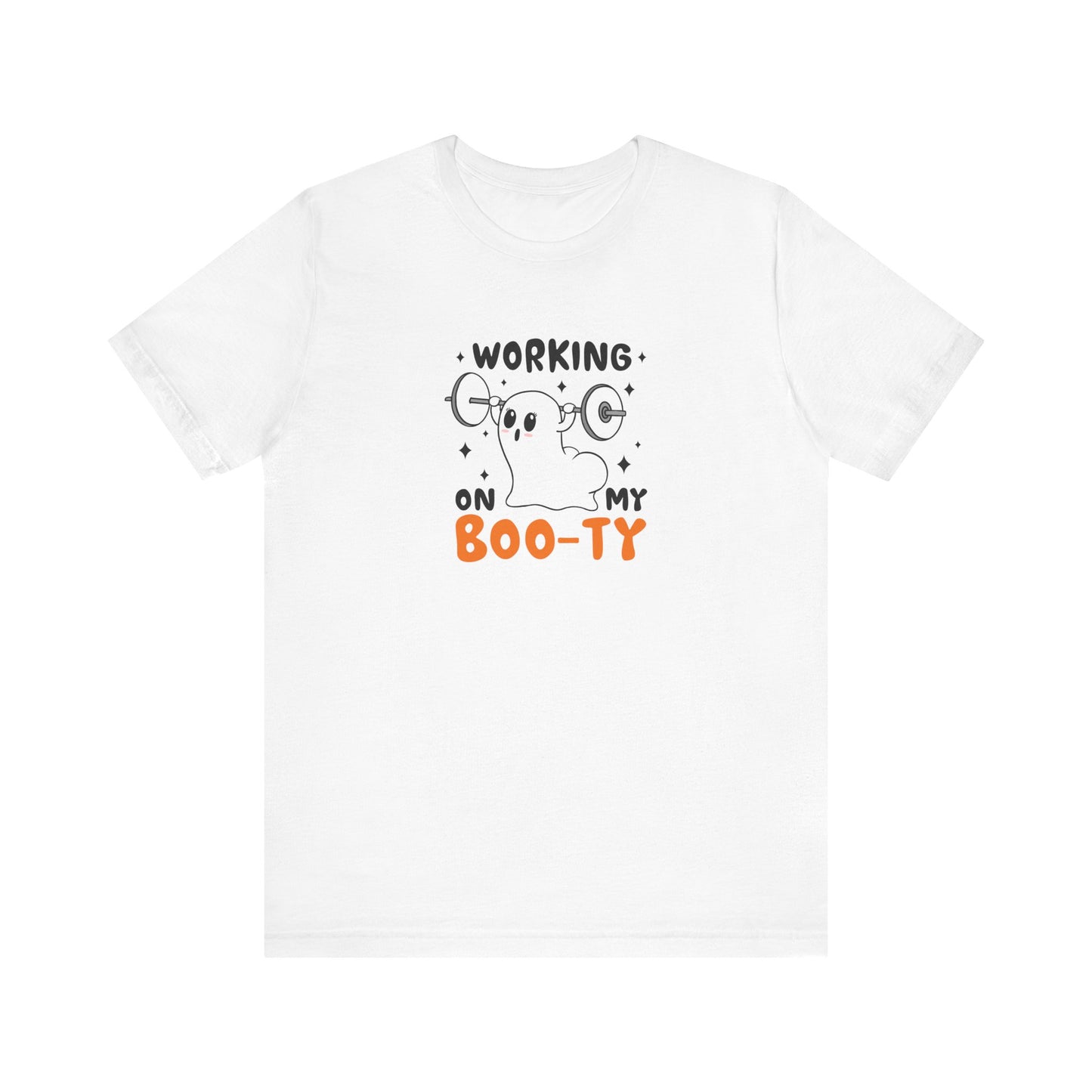 Working on My Booty Ghost Unisex Jersey Short Sleeve Tee Halloween Shirt