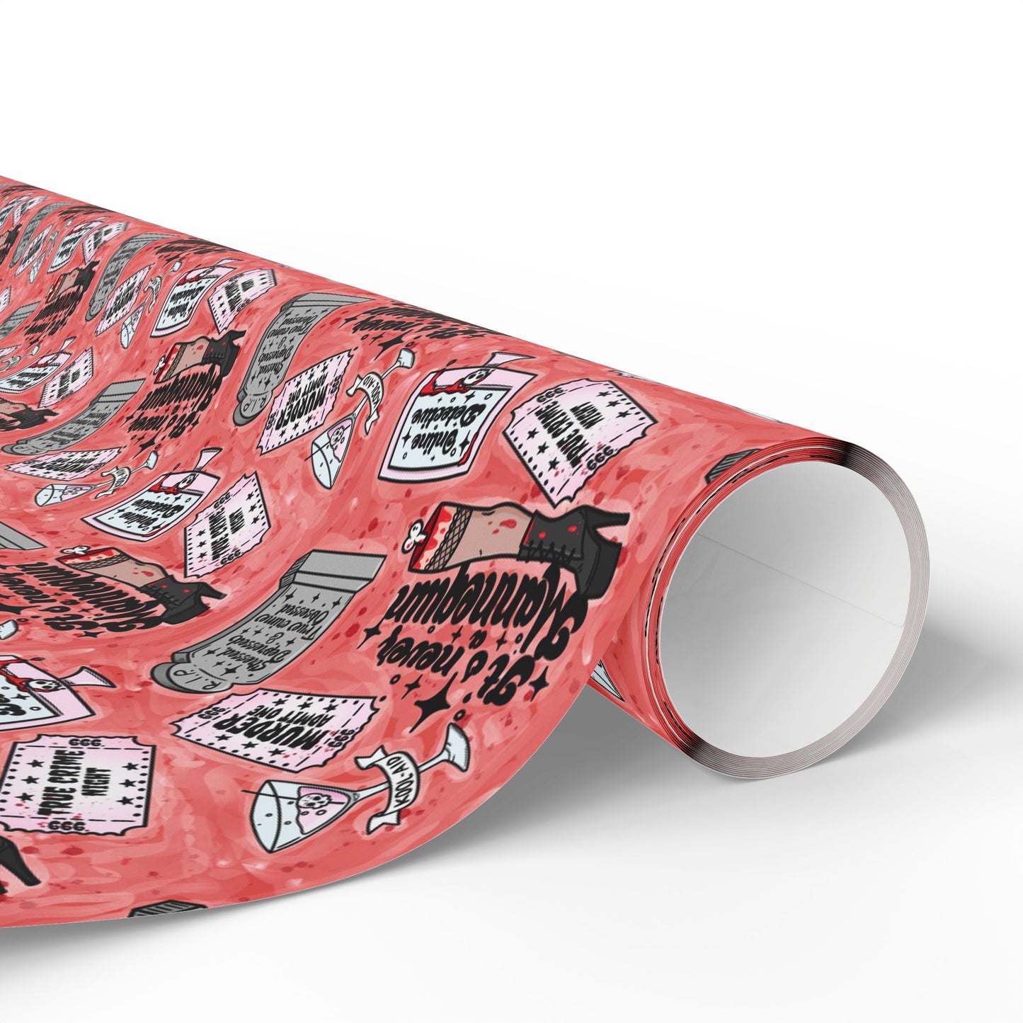 Wrapping Paper - Fun True Crime Hand Drawn Design
