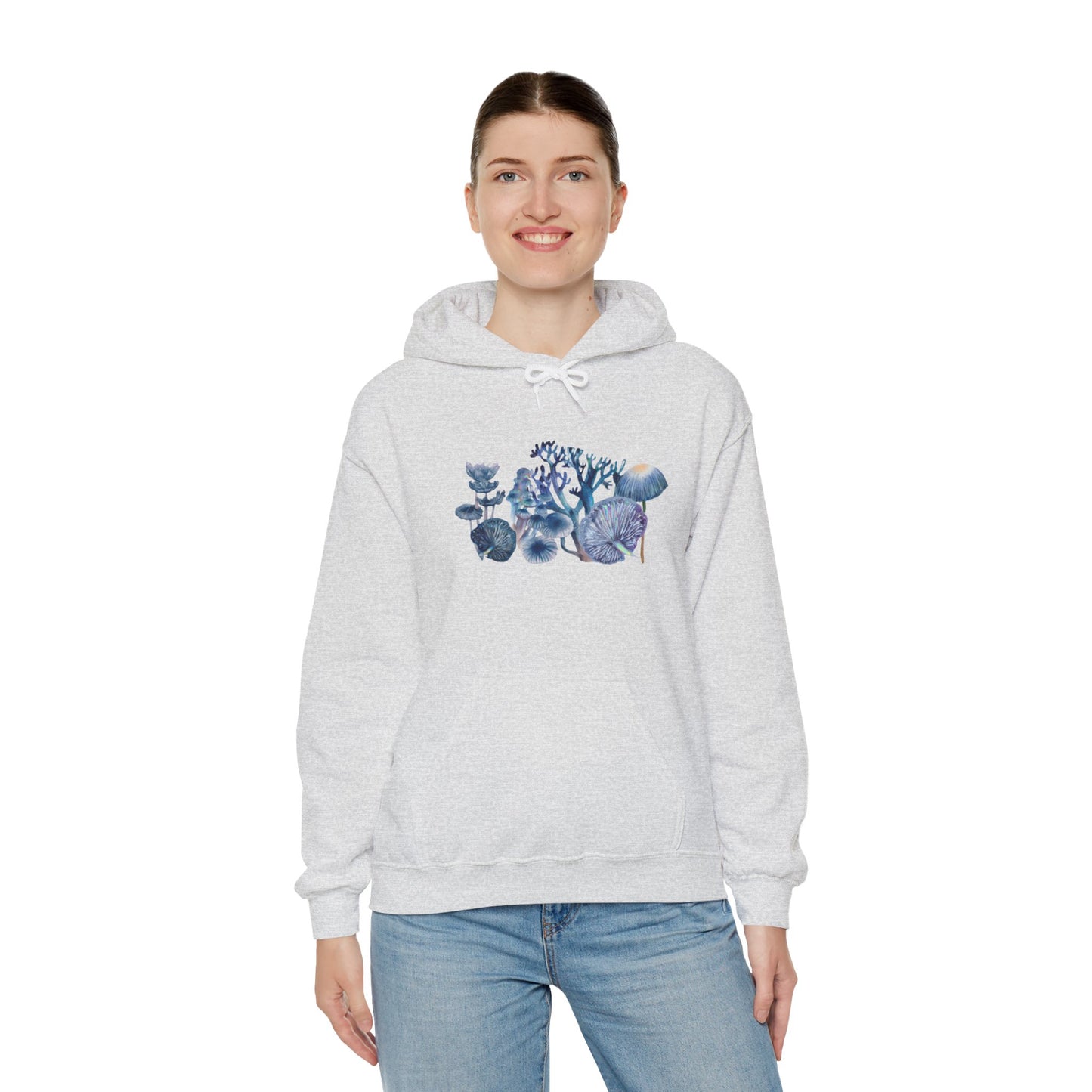 Blue Watercolor Mushroom Heavy Blend Sweatshirt