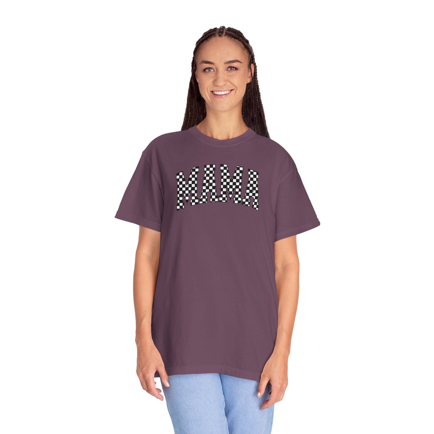 Checkered Mama Unisex T-shirt, Mother's Day Gift, Mom Life Shirt, Family Plaid Tee, Birthday Present for Mom, Gender-Neutral Shirt
