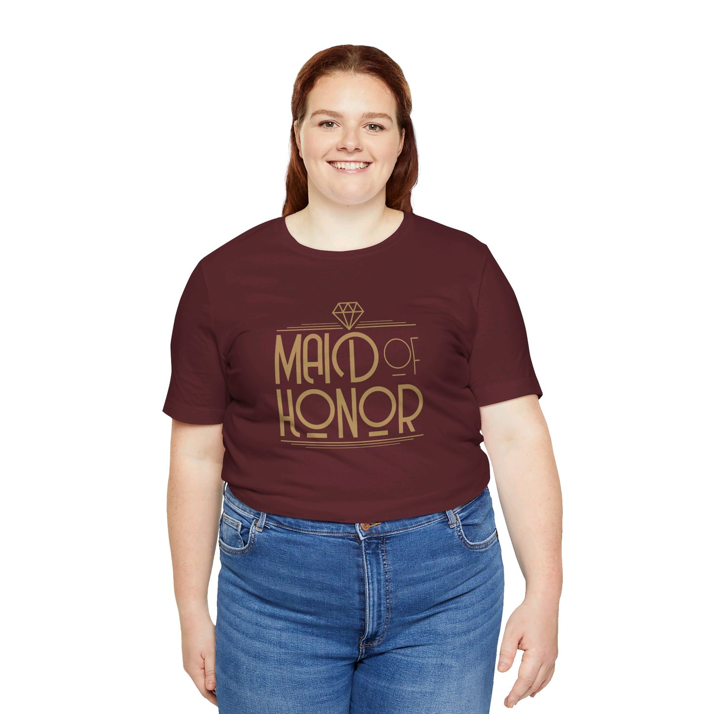 Maid of Honor Art Deco Unisex Jersey Short Sleeve Tee Bachelorette Party Shirt