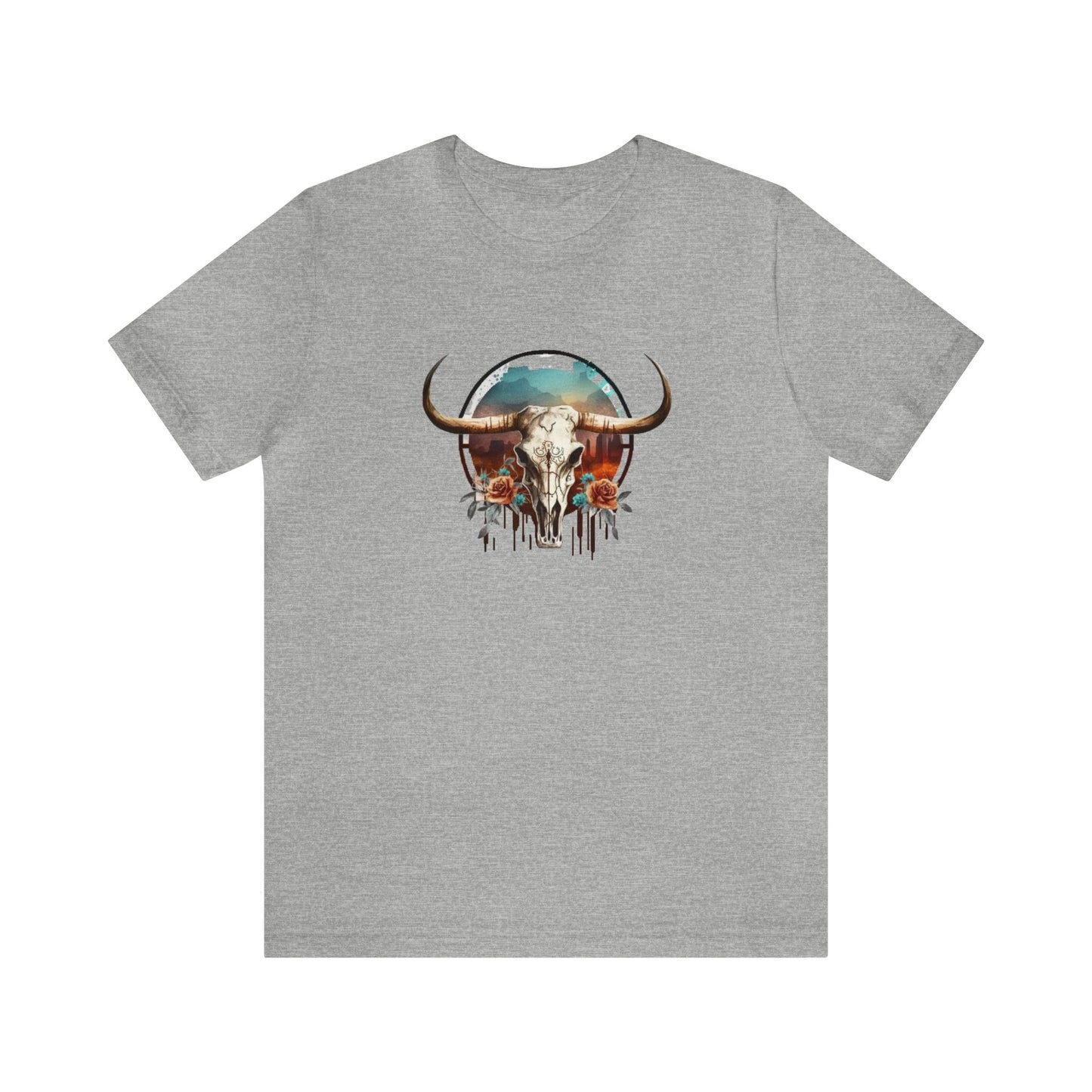 Floral Animal Skull Boho Unisex Jersey Short Sleeve Tee